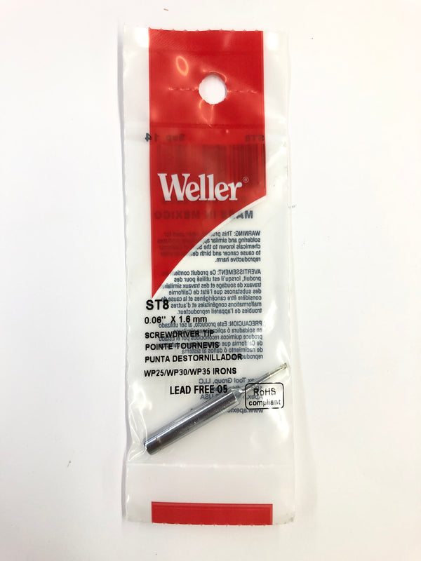 NEW Weller ST8 0.06'' / 1.6mm Screwdriver Tip for WP25, WP30,WP35, WLC100