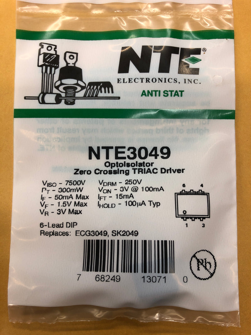 NTE3049 OPTOISOLATOR TRIAC