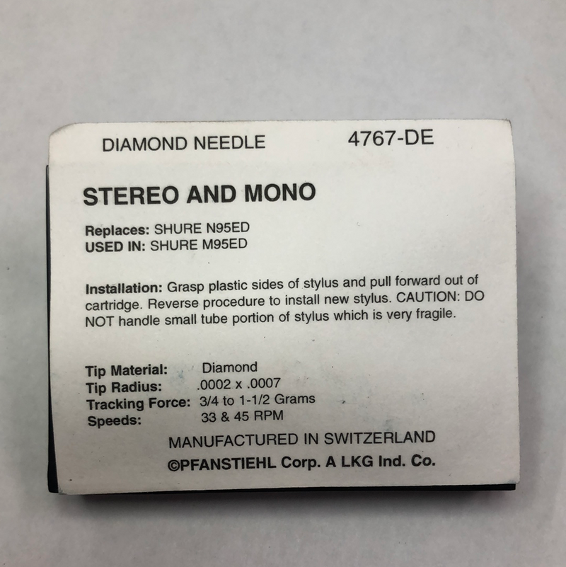 Pfanstiehl 4767-DE Diamond Needle