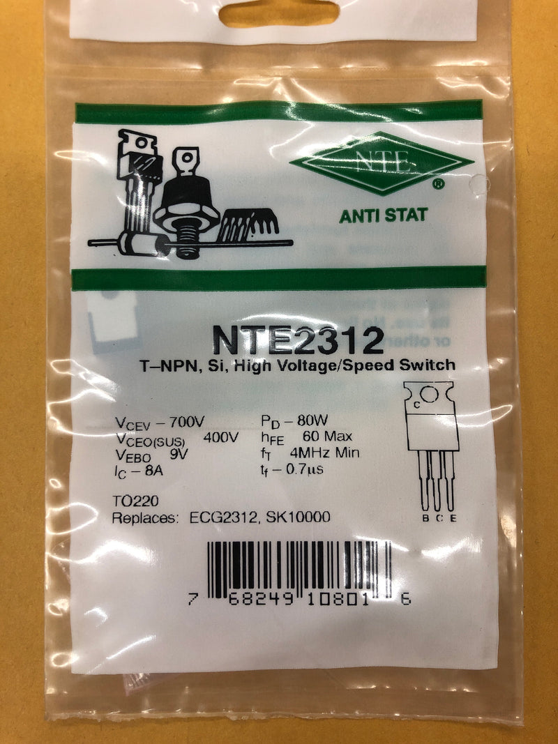 NTE2312 T NPN SI HIGH VLTG SWITCH