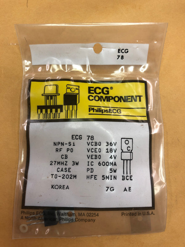 ECG78 NPN-Si Transistor 36V 600MA To-202M