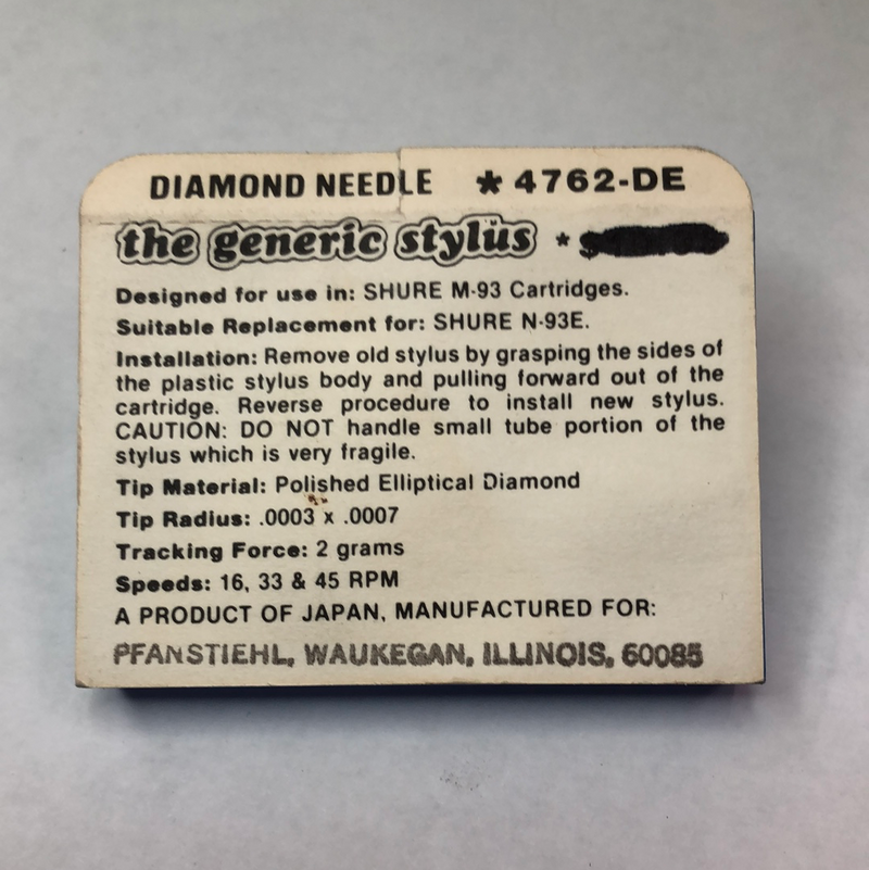 Pfanstiehl 4762-DE Diamond Needle