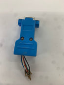 AD-9FT6-B2, DB9 Female to RJ11 6C 2Piece Hood BLUE, 9pin Male D-Sub Adapter Kit