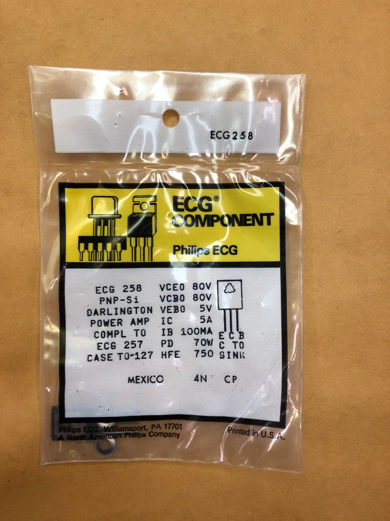 ECG258 PNP-Si Transistor 80V 5A TO-127