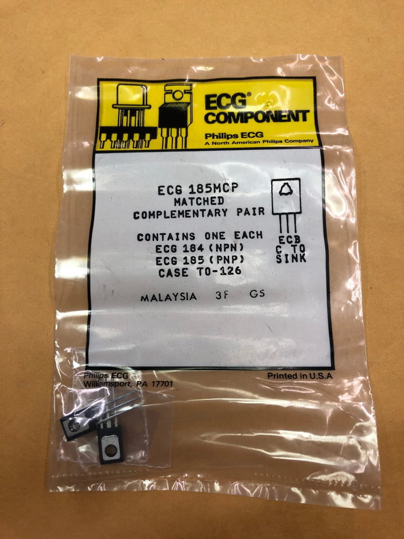 ECG185MCP, 184 & 185 Matched Pair Transistor TO-126