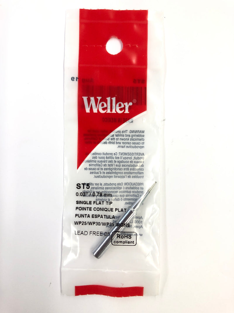 New Weller ST5 0.03'' / 0.79mm Single Flat Tip for WP25, WP30,WP35, WLC100