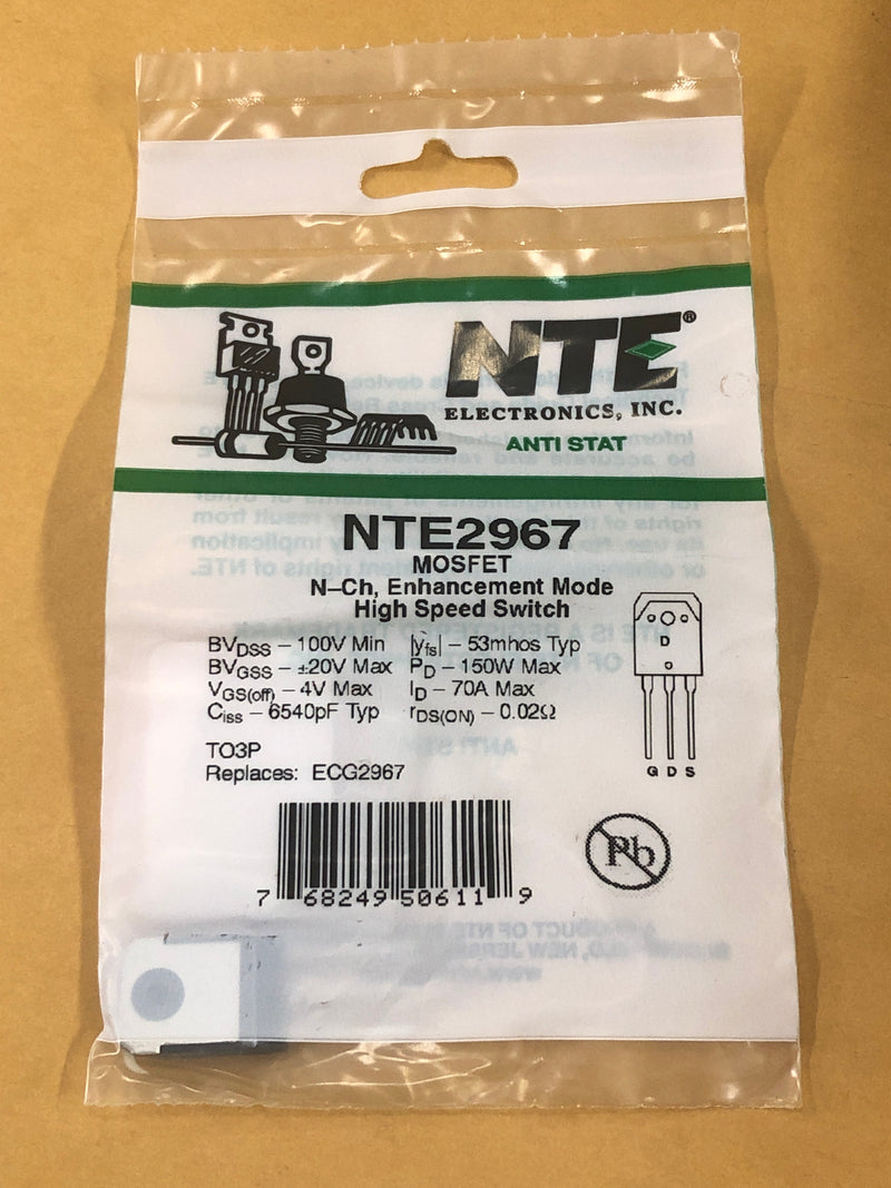 NTE2967 MOSFET N CHAN ENHANCEMENT