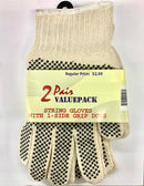 2 Pair String Gloves, 1-Side Grip Dots