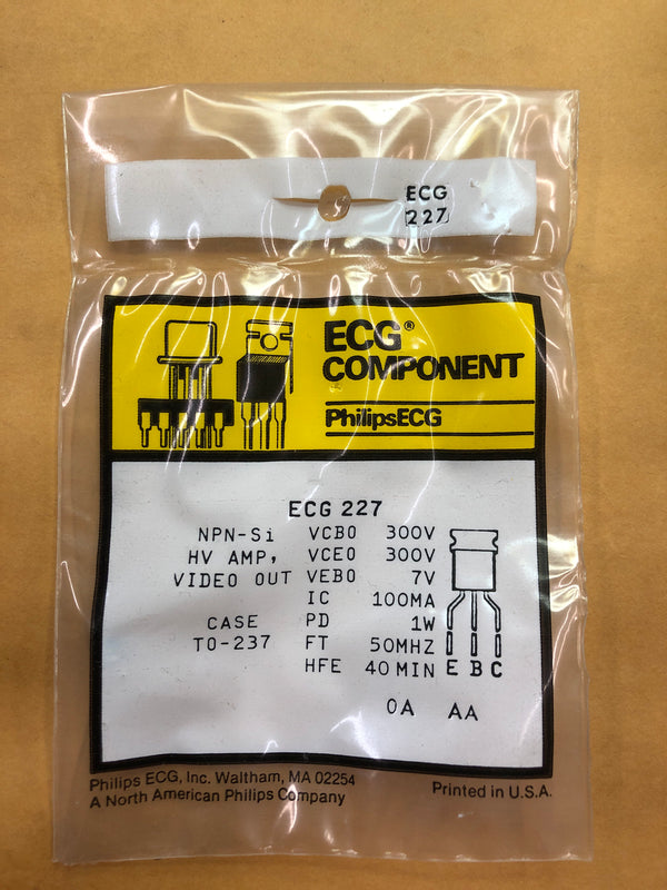 ECG227 NPN-Si Transistor 300V 100MA TO-237