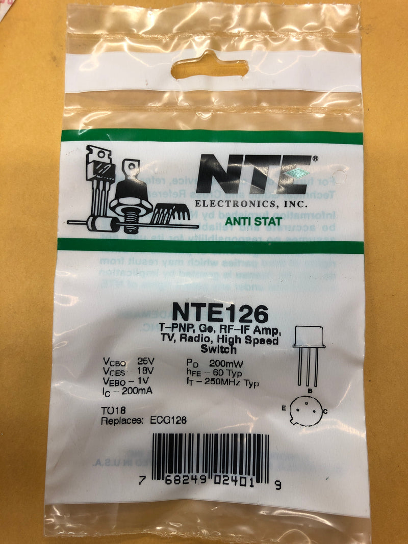 NTE126 T PNP GE RF IF AMP