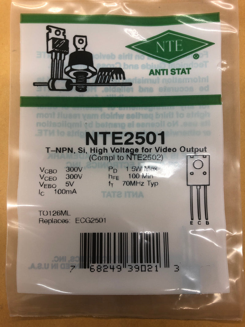 NTE2501 T NPN SI HI VLTG OUTPUT