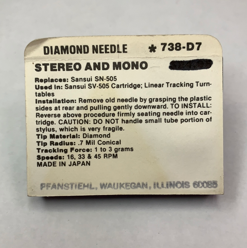 Pfanstiehl 738-D7 Diamond Needle