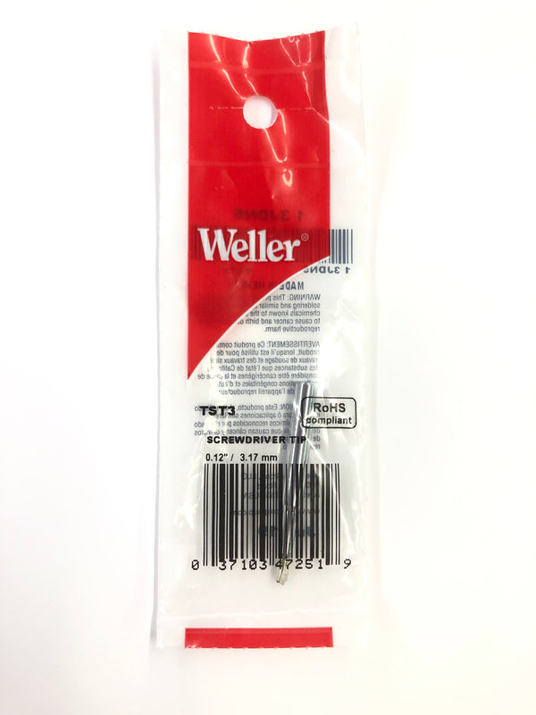 New Weller ST3, TST3 0.12'' / 3.17mm Screwdriver Tip for WP25, WP30,WP35, WLC100