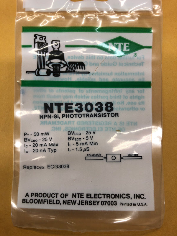 NTE3038 NPN PHOTO LIGHT DETECTOR