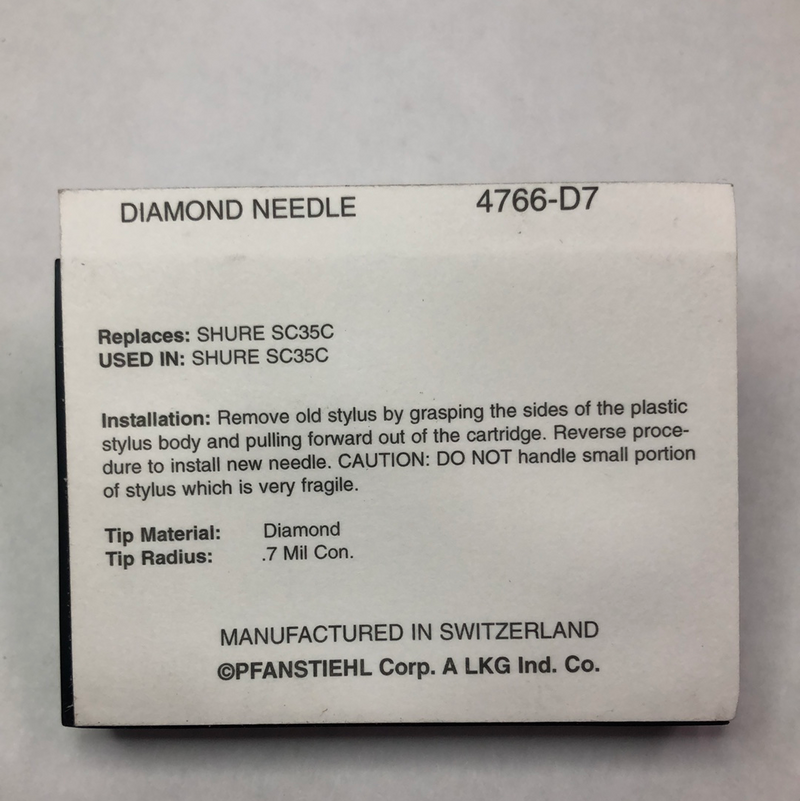 Pfanstiehl 4766-D7 Diamond Needle