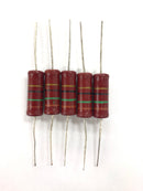 Lot of 5, PIHER 15 Ohm 2 Watt 5% Carbon Film Resistors