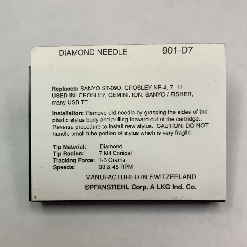 Pfanstiehl 901-D7  Diamond Needle