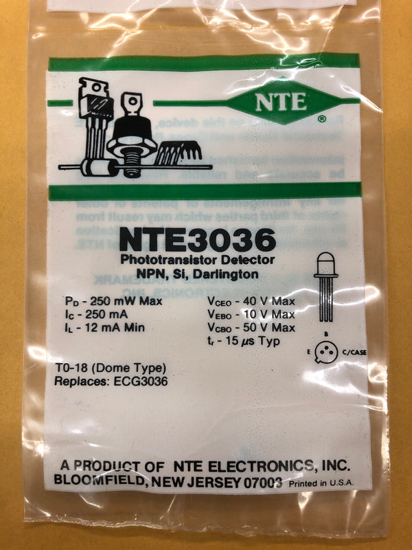 NTE3036 NPN SI PHOTODARLINGTON