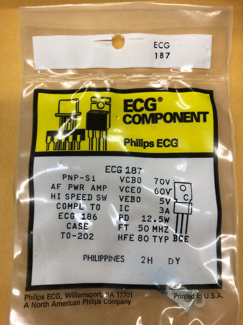 ECG187 PNP SI AUDIO OUTPUT DRIVER