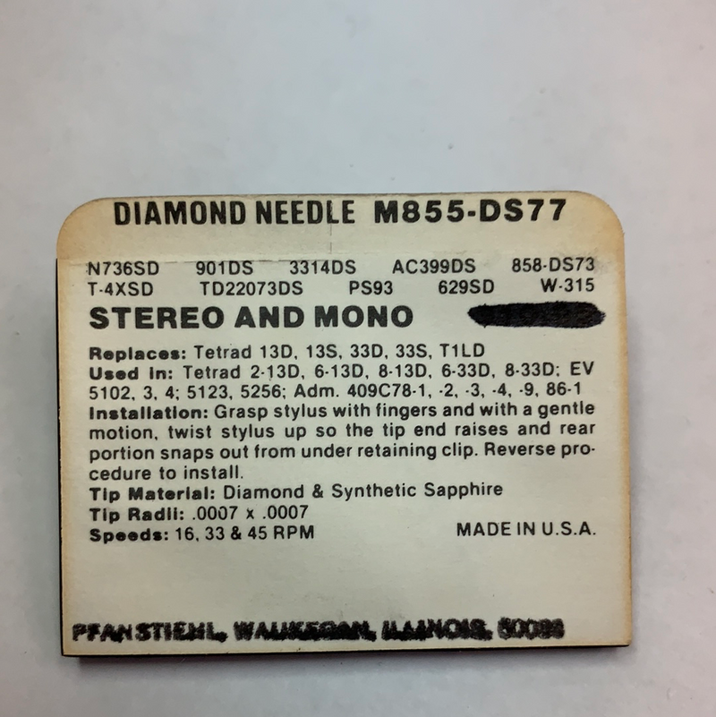 Pfanstiehl M-855-DS77  Diamond Needle