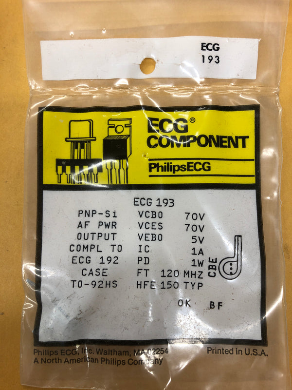 ECG193 PNP SI AF PWR OUTPUT