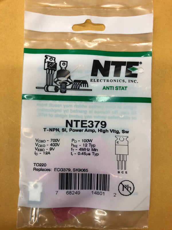 NTE379, 700V IC-12A TO-220 Case Tf=0.45us High Voltage