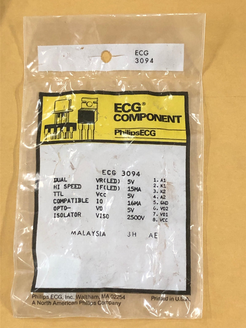 ECG3094 OPTOCOUPLER DUAL TTL OUT