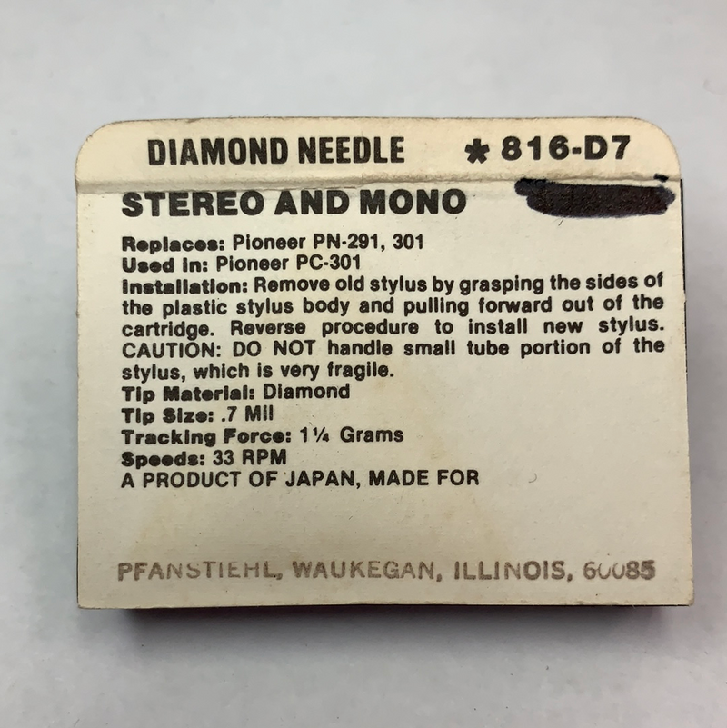 Pfanstiehl 816-D7  Diamond Needle