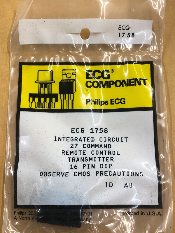 ECG1758 IC TV REMOTE CTRL XMITTER