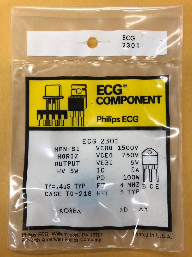 ECG2301 T NPN SI HORIZ