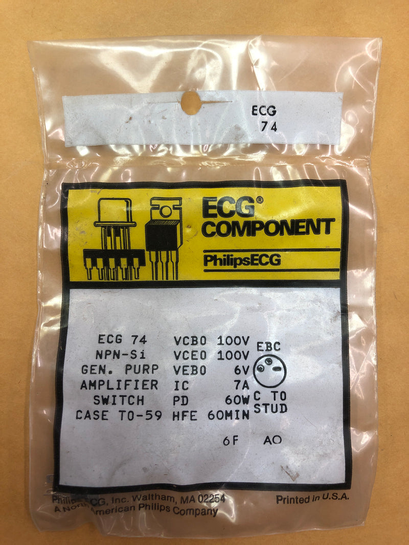 ECG74 NPN-Si Transistor 100V 7A TO-59