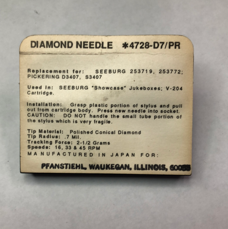 Pfanstiehl 4728-D7-PR Diamond Needle