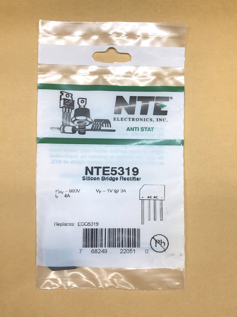 NTE5319 Silicon Bridge Rectifier 600V @ 4A ~ ECG5319